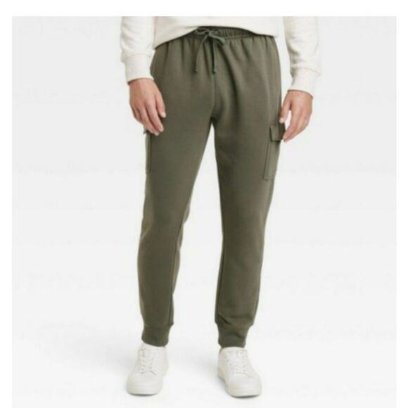 475 Mens Tapered Fleece Cargo Jogger Pants - Goodfellow Co - Olive Green - Picture 5 of 5